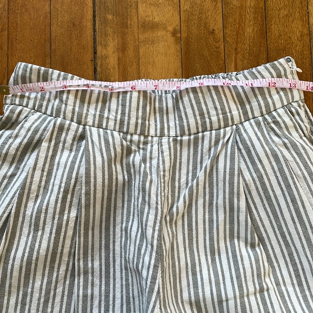 GAP Linen Blend Wide Leg Stripe Cropped Pants Sz 4 - Picture 5 of 8